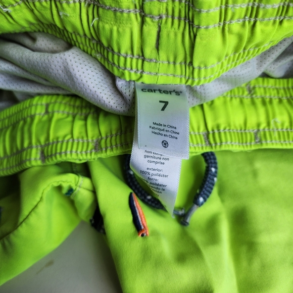 Lot Of 2 Boys Nordstrom Billabong Carter’s Blue Yellow Swim Trunks Shorts Sz 7 - Picture 7 of 9